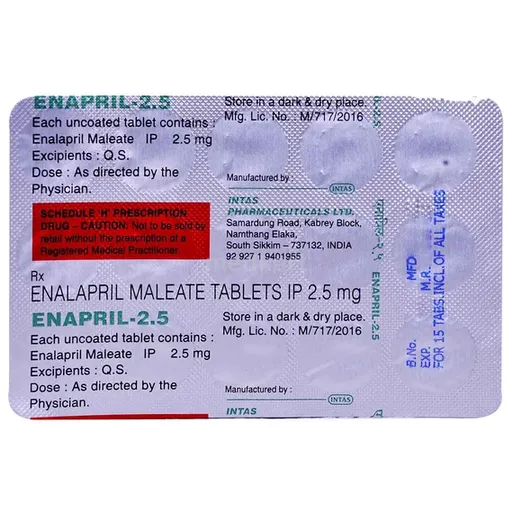 enapril 2.5mg tablet 15's